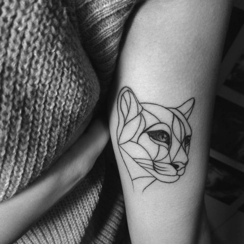 Easy panther head tattoo
