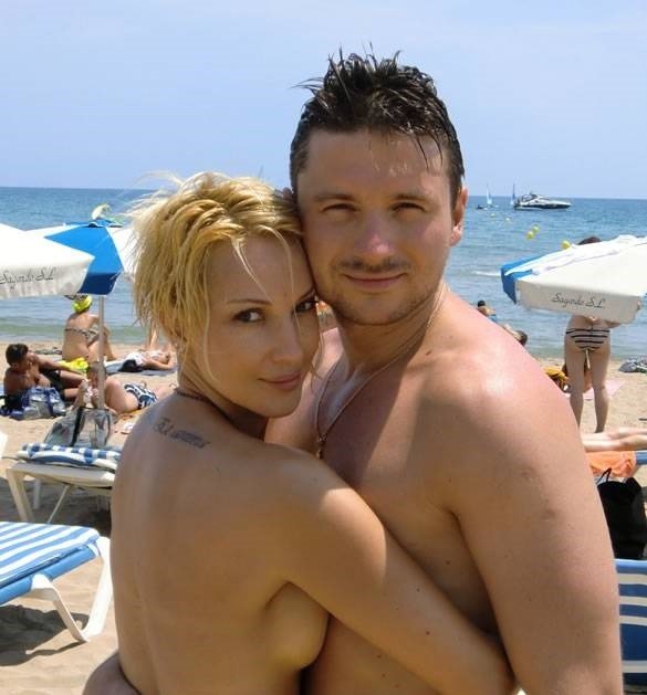 Lera Kudryavtseva with Sergey Lazarev, tattoo on her back