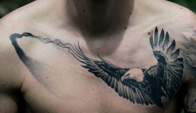 Flying Eagle on a tattoo