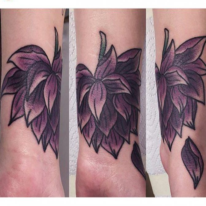 lotus flower on the arm lilac
