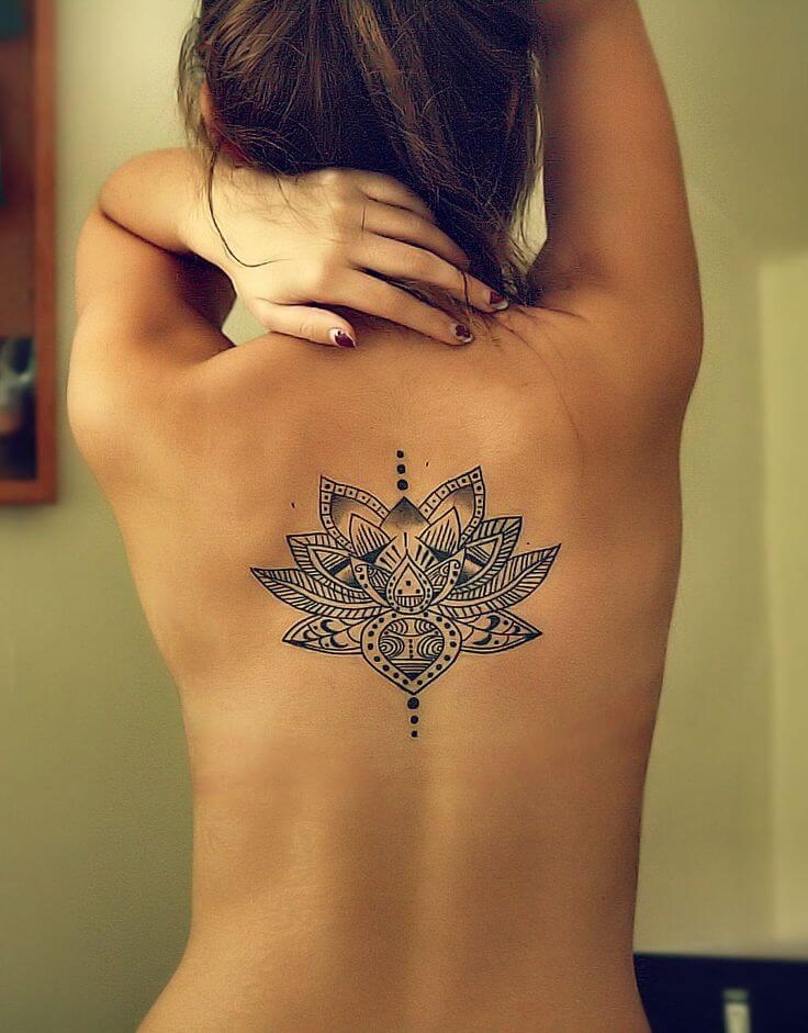 lotus on back tattoo