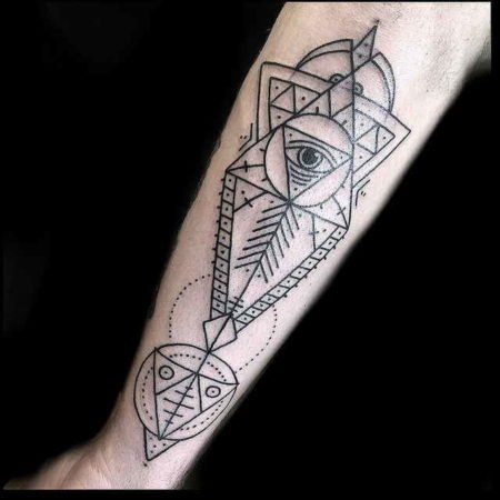 Magic Eye Triangle Tattoo on Hand