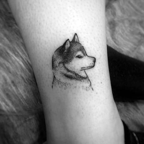 A Small Husky Tattoo