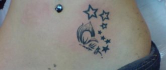 A small tattoo with stars