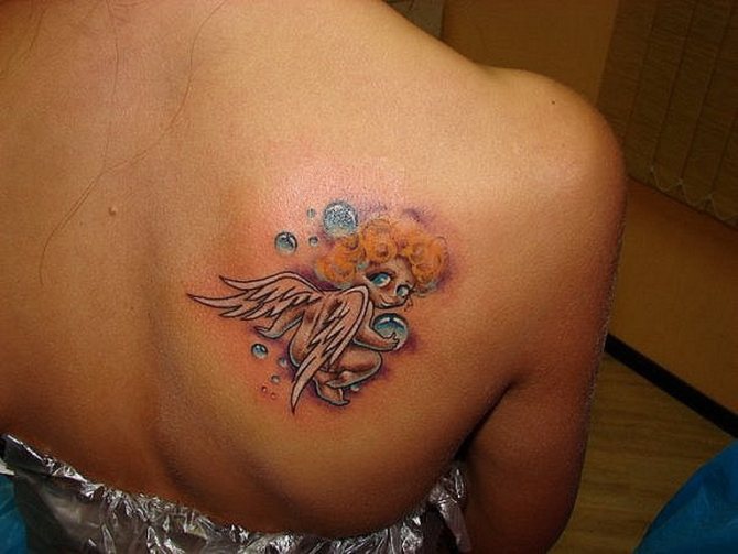 Cute Angel Wings Tattoo for Girl