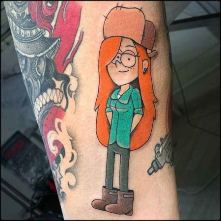 Tatuaggi dei cartoni animati sul braccio
