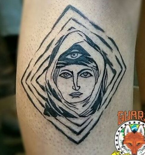 Muslim Tattoo with a Girl's Face