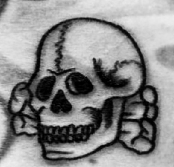 Nazi tattoo: skull and bones