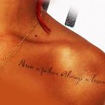 Inscription on the chest at Rihanna