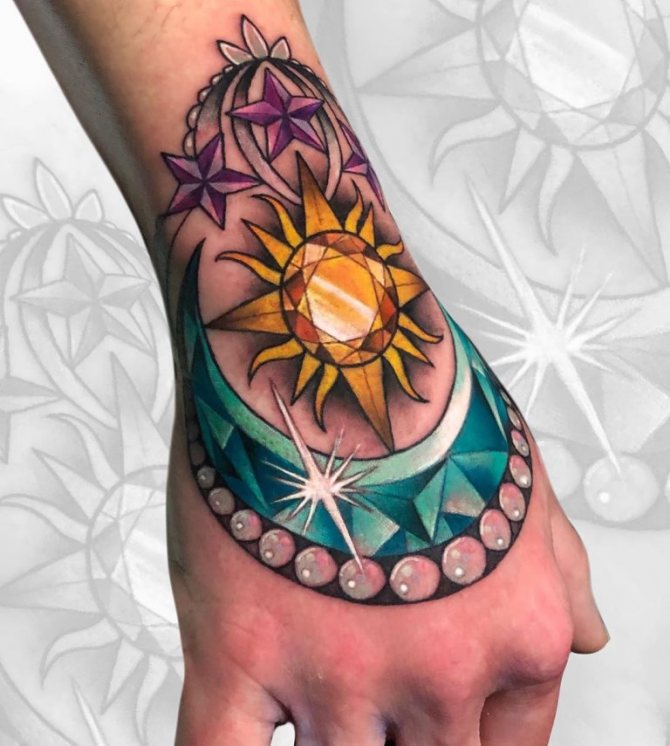 tattoo sun with rays on hand meaning