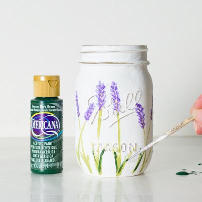 paint lavender on a vase