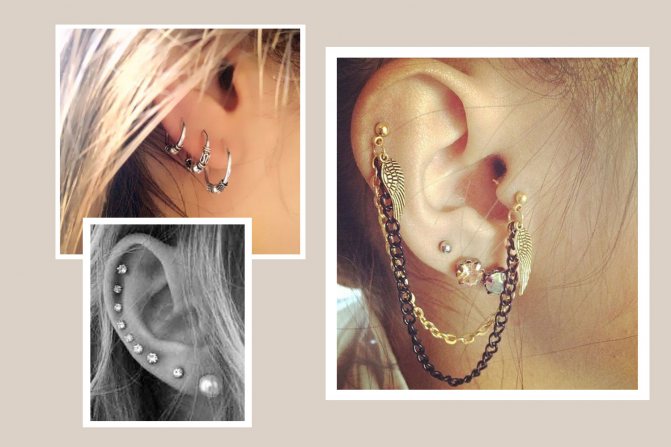 The new trend: one earring with two piercing holes.