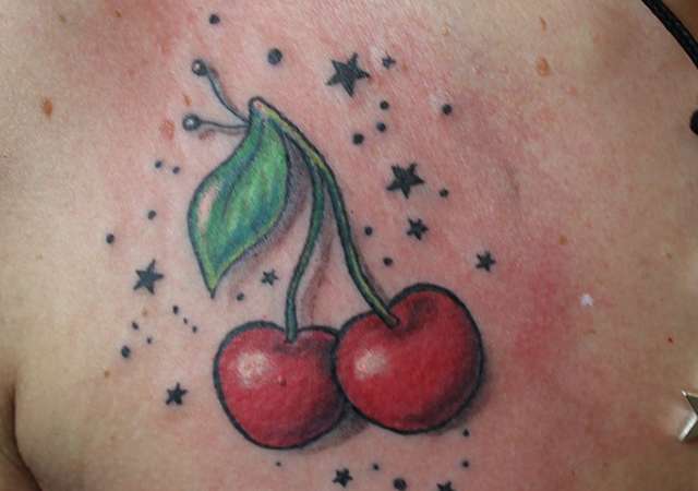 Oldschool tattoo cherries cherries