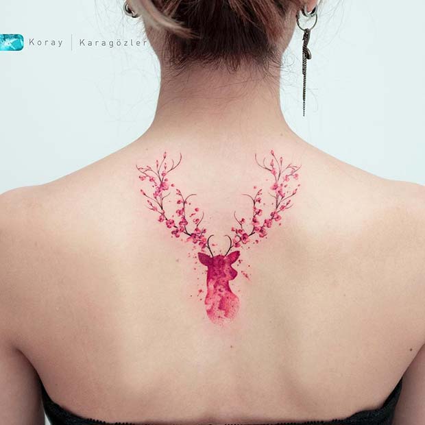 Deer of Cherry Blossoms on Back