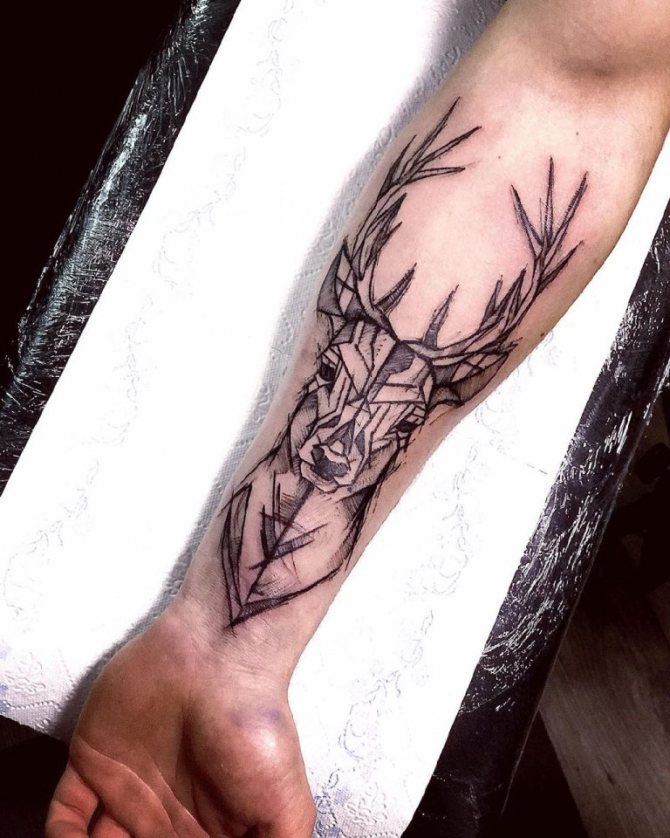 deer tattoo geometry