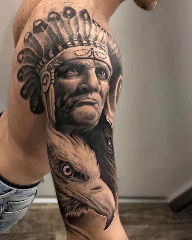 Eagle with an Indian