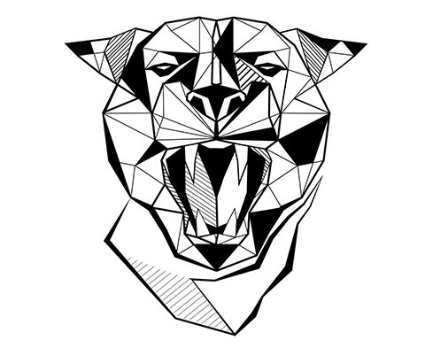 Panther in geometry - tattoo sketch
