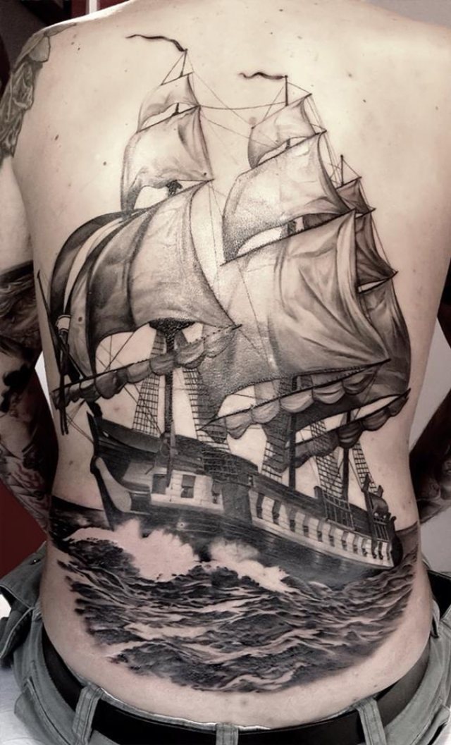 Sailboat tattoos were worn by tattoo thieves