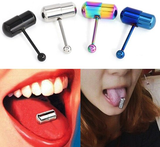 Tongue piercing rod. Photo, what to choose, the size of jewelry, care