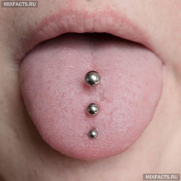 Tongue piercing - types of piercing, selection of jewelry, photo