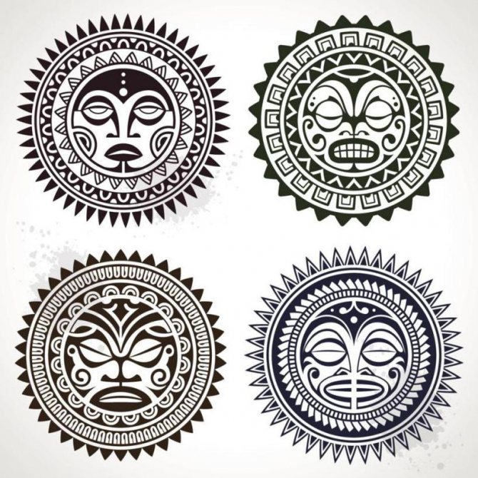polynesian tattoo mask