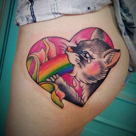 Tattoo of a cat butt