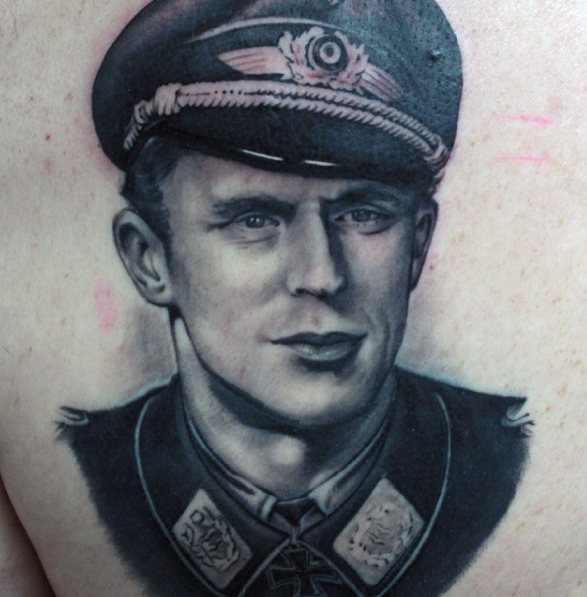 Portrait in the form of a Nazi tattoo