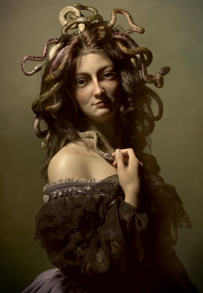 Beautiful Medusa Gorgon tattooed by Georgia Saroj from USA