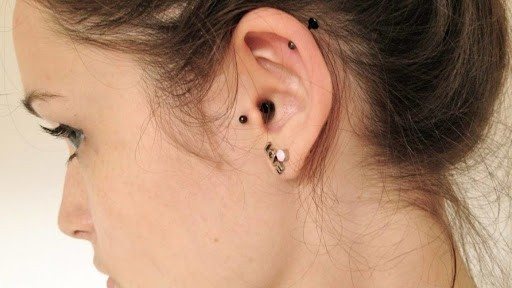 Example of tragus and helix
