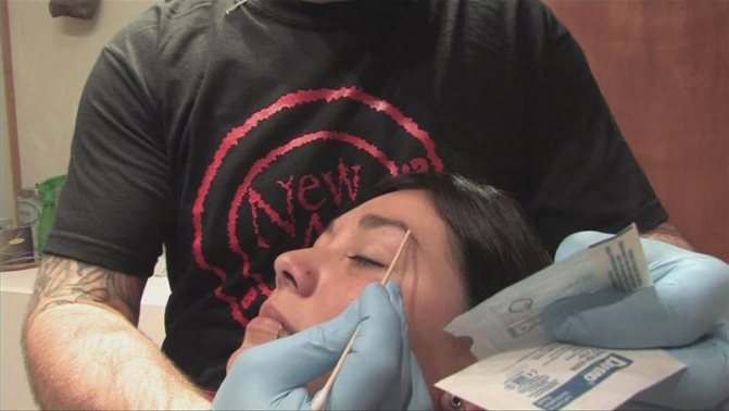 Eyebrow Piercing Salon Procedure