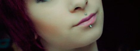upper and lower lip piercing