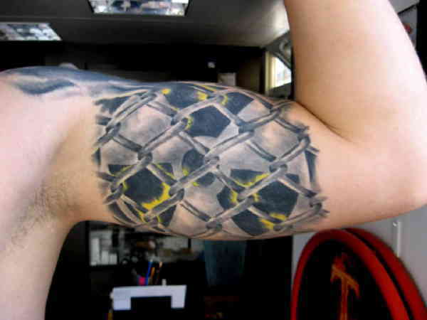 Radiation Tattoo on the bicep
