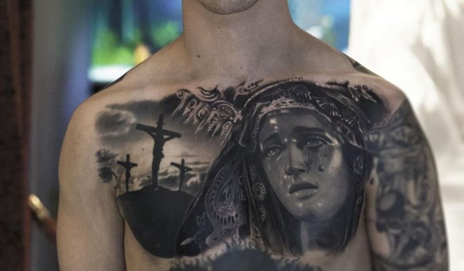 religious tattoos on the chest