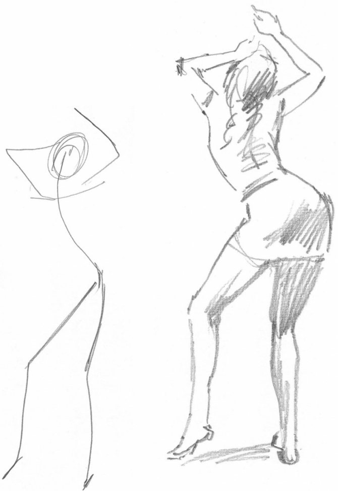 Drawing a human figure in different body positions