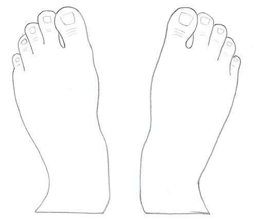 Desenează două picioare - Vedere de sus - Pasul 7