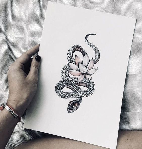 Drawing for a snake shaped tattoo sketch that many girls like