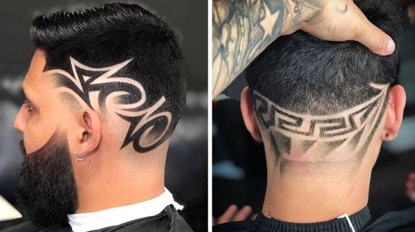 drawing hair tattoo for men