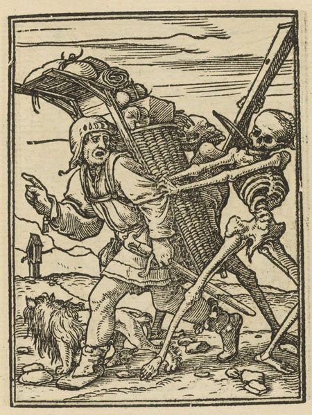 Drawing from the series The Dance of Death, Hans Holbein (Jr.), 1524-1526