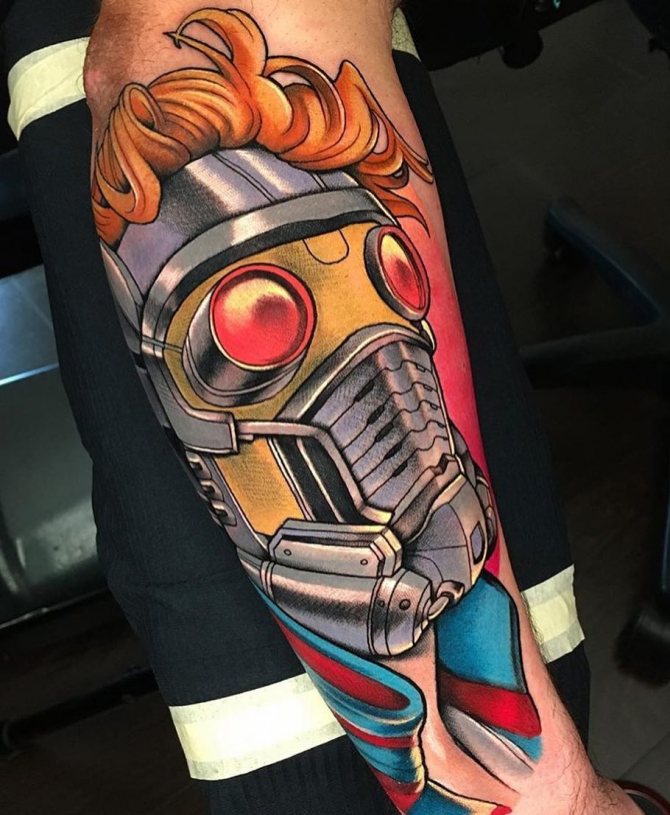 Star Lord Forearm Drawing
