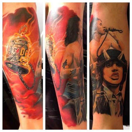 Rock tattoo of the band AC/DC
