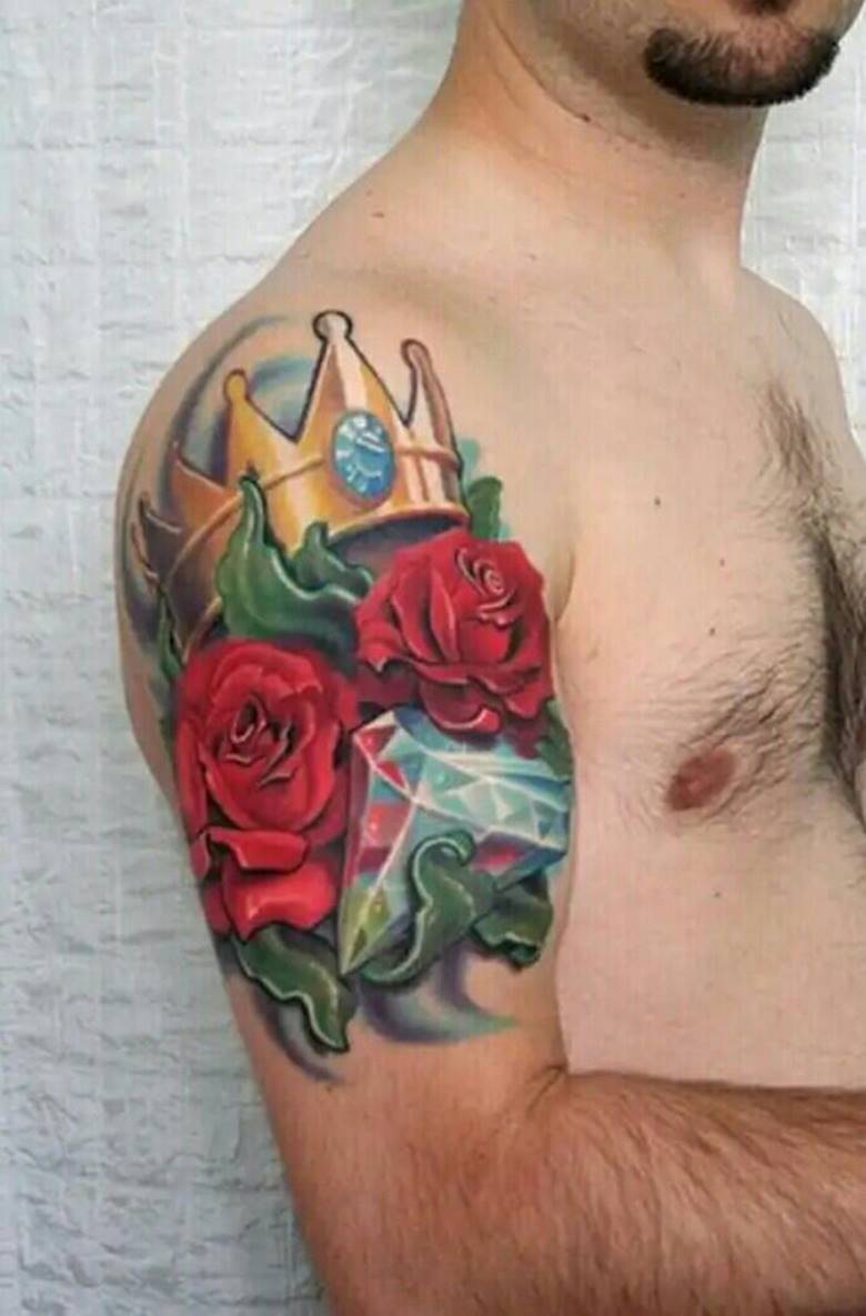 Roses and crown