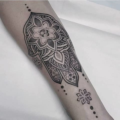 Fatima hand tattoo for a girl