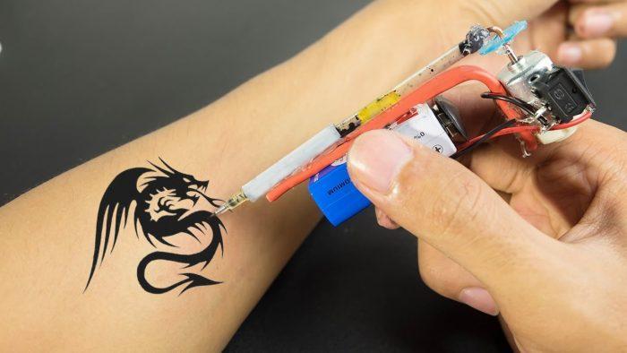 Homemade tattoo machines have a simple design