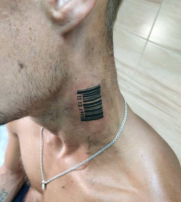 barcode on neck