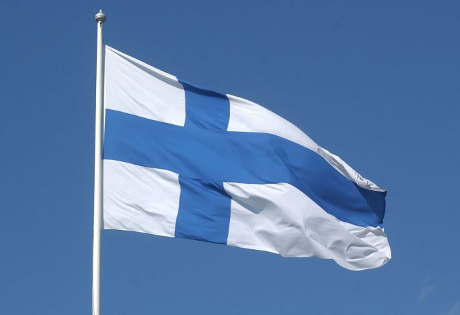Scandinavian cross on the flag of Finland