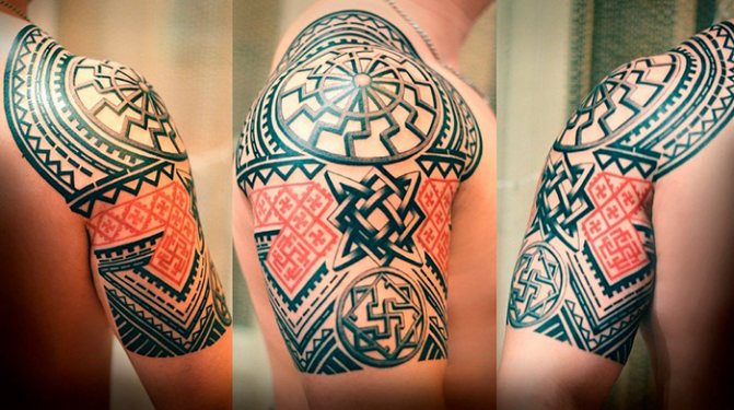Slavic ornaments and patterns for tattoos. Stencils, designs for girls, men. Photo
