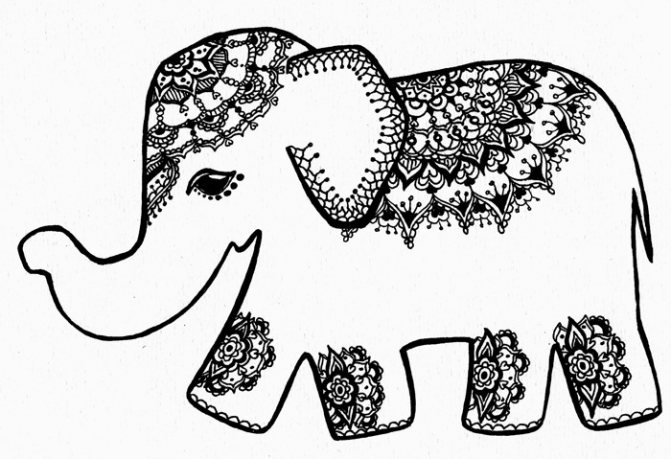 elefante: potere, autorità, dominio, intelligenza, dignità, fertilità, immortalità, felicità e bontà totale.