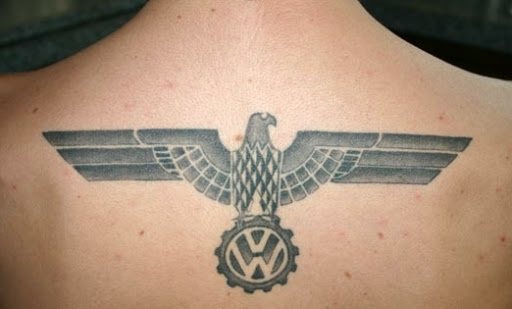 Combination of an eagle and VW emblem