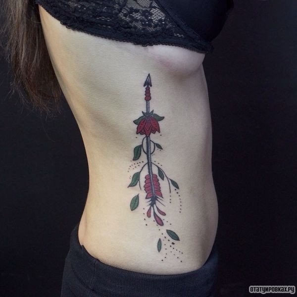 Arrow with flowers on a girl's side