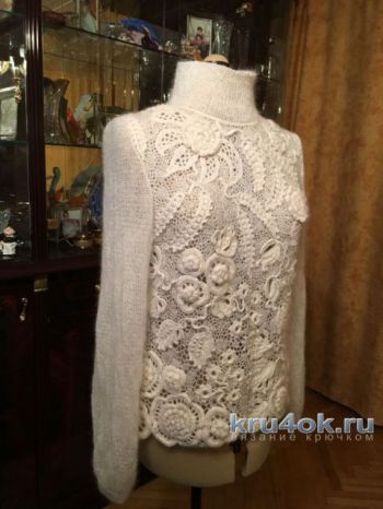 Sweater made in the Irish Lace technique
